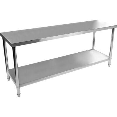 Royal Catering Arbeidsbord i rustfritt stål 200 x 60 cm - 400 kg 10010494 Royal Catering Arbeidsbord i rustfritt stål 200 x 60 cm - 400 kg 10010494