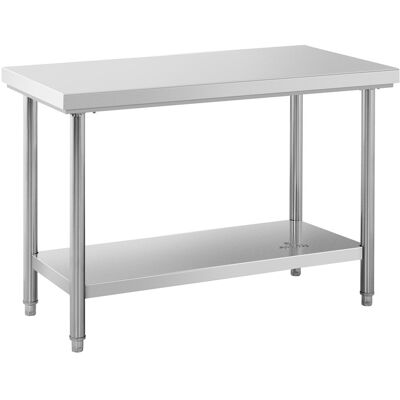 Royal Catering Arbeidsbenk i rustfritt stål - 120 x 60 cm - opphøyd kant - bæreevne 400 kg. 10011601 Royal Catering Arbeidsbenk i rustfritt stål - 120 x 60 cm - opphøyd kant - bæreevne 400 kg. 10011601