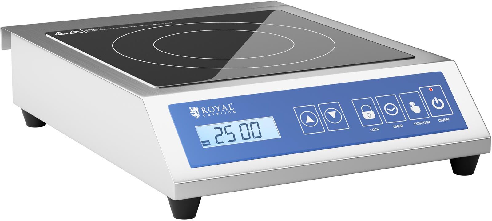 Royal Catering Induksjonsplate - 28 cm - 60 til 240 °C - touch display - timer 10011391