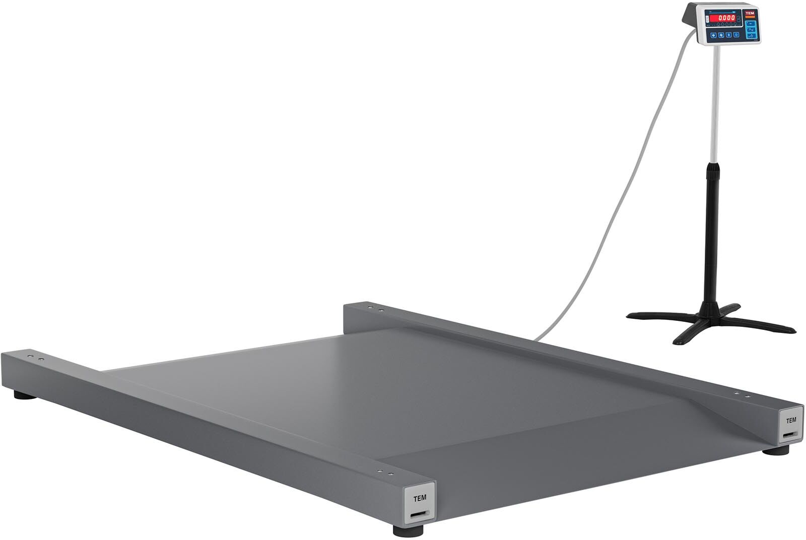 TEM Gulvvekt - sertifisert - 600 kg / 200 g - 120 x 120 cm - LED 10200048