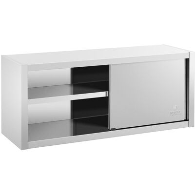 Royal Catering Veggskap i rustfritt stål - 140 cm x 45 cm 10011661 Royal Catering Veggskap i rustfritt stål - 140 cm x 45 cm 10011661