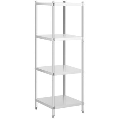 Oppbevaringshylle av rustfritt stål - 60 x 60 x 180 cm (LxBxH) cm - Royal Catering - 200 kg RCER-6060 Oppbevaringshylle av rustfritt stål - 60 x 60 x 180 cm (LxBxH) cm - Royal Catering - 200 kg RCER-6060