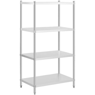 Oppbevaringshylle av rustfritt stål - 100 x 60 x 180 cm (LxBxH) cm - Royal Catering - 200 kg RCER-10060 Oppbevaringshylle av rustfritt stål - 100 x 60 x 180 cm (LxBxH) cm - Royal Catering - 200 kg RCER-10060