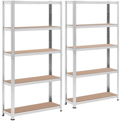 MSW Oppbevaringshylle - 90 x 30 x 180 cm - for 5 x 175 kg - grå - 2 stk. 10061986 MSW Oppbevaringshylle - 90 x 30 x 180 cm - for 5 x 175 kg - grå - 2 stk. 10061986