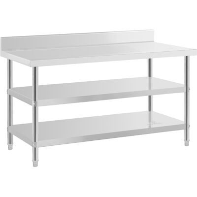 Royal Catering Arbeidsbord - Rustfritt stål, 150x70cm, 2 hyller Royal Catering Arbeidsbord - Rustfritt stål, 150x70cm, 2 hyller