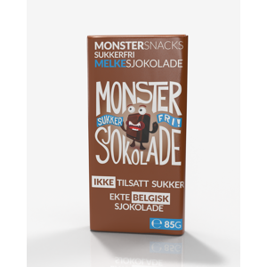 Monster Supersnacks Monster Belgisk Melkesjokolade - uten tilsatt sukker 85g