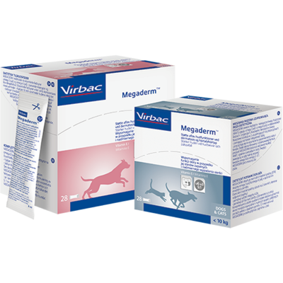 VIRBAC Megaderm - Hudsupport Tilskudd for Hunder og Katter - 28x4ml VIRBAC Megaderm - Hudsupport Tilskudd for Hunder og Katter - 28x4ml