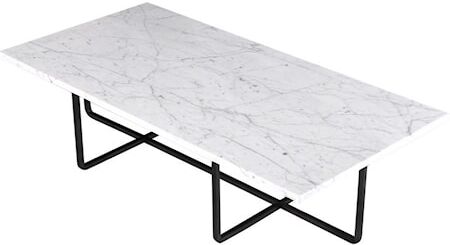 OX DENMARQ Ninety Table XL - Carrara marmor/svartlakkert metallstomme H30 cm