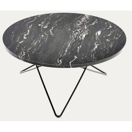 OX DENMARQ Big O table spisebord - Black Marquina/black steel