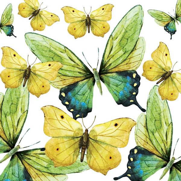 PPD Middagsservietter Green Butterflies Fra Ppd