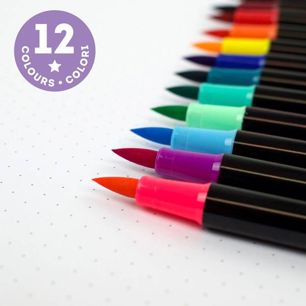 Legami Tusj 12pk Brush Markers  Legami