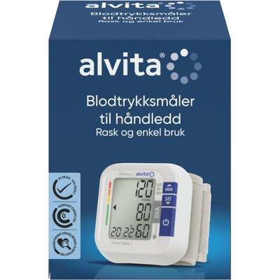 Alvita Blodtrykksmåler Håndledd, 1 stk. Alvita Blodtrykksmåler Håndledd, 1 stk.