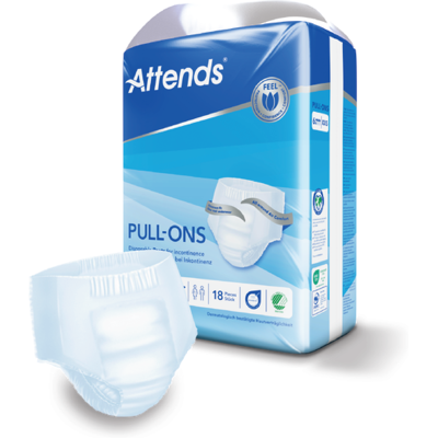 Attends Pull-Ons 6 buksebleie, XX-Small, 18 stk. Attends Pull-Ons 6 buksebleie, XX-Small, 18 stk.