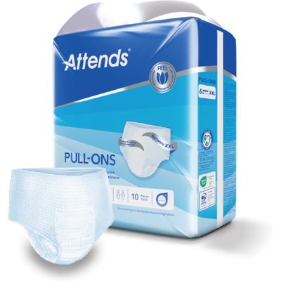 Attends Pull-Ons 6 buksebleie, XX-Large, 10 stk. Attends Pull-Ons 6 buksebleie, XX-Large, 10 stk.