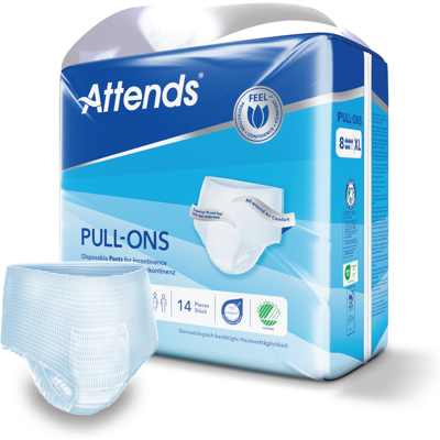 Attends Pull-ons 8 buksebleie, X-Large, 14 stk. Attends Pull-ons 8 buksebleie, X-Large, 14 stk.