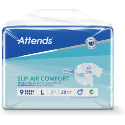 Attends Slip Air Comfort 9, Large, 28 stk. Attends Slip Air Comfort 9, Large, 28 stk.