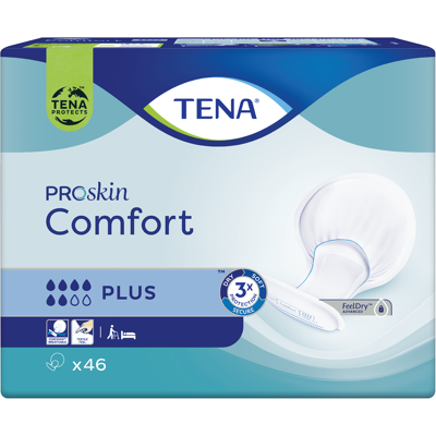 TENA Comfort Plus Inkontinense pads - Moderat til tung lekkasje - Luktneutraliserer TENA Comfort Plus Inkontinense pads - Moderat til tung lekkasje - Luktneutraliserer