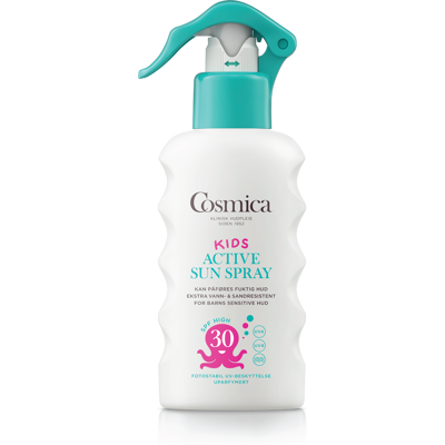 Cosmica Kids Active Sun Spray SPF30 - Solspray, Følsom Hud, Vannresistent Cosmica Kids Active Sun Spray SPF30 - Solspray, Følsom Hud, Vannresistent