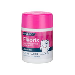 Nycodent Fluorix m/ Jordbær 0,25 mg, 100 stk.