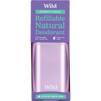 Wild Deo Coconut & Vanilla Startpakke, Lilla, 40 g Wild Deo Coconut & Vanilla Startpakke, Lilla, 40 g