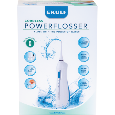 Ekulf Trådløs Powerflosser - Elektrisk vannkjevehøvel Ekulf Trådløs Powerflosser - Elektrisk vannkjevehøvel