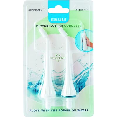 Ekulf Powerflosser Cordless Ortho Tip, 2 stk. Ekulf Powerflosser Cordless Ortho Tip, 2 stk.