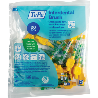 TEPE Interdentalbørste Original - Tannbørste mellom tenner 20 stk, Gul TEPE Interdentalbørste Original - Tannbørste mellom tenner 20 stk, Gul