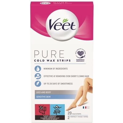 Veet Kalde Voksstrips for Følsom Hud - 20 stk Veet Kalde Voksstrips for Følsom Hud - 20 stk