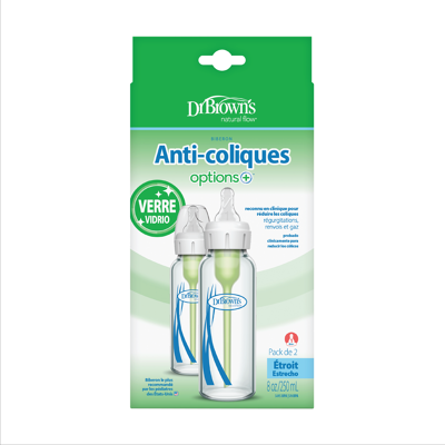 Dr Brown Option+ Glassflaske Standard, 2 x 250 ml Dr Brown Option+ Glassflaske Standard, 2 x 250 ml