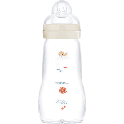 MAM Feel Good Tåteflaske Glass, Beige, 260 ml MAM Feel Good Tåteflaske Glass, Beige, 260 ml