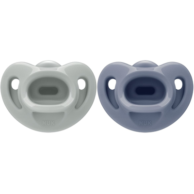 NUK First Choice Soft Silikon Smokk, 0-6 mnd, blå, 2 stk. NUK First Choice Soft Silikon Smokk, 0-6 mnd, blå, 2 stk.