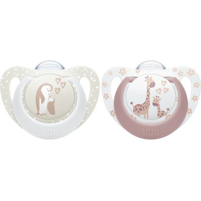 NUK Pacifier 1st Choixe Giraffe/Penguin, 0-6 mnd, 2 stk. NUK Pacifier 1st Choixe Giraffe/Penguin, 0-6 mnd, 2 stk.