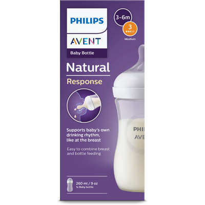 Philips Natural Bottle, 3-6 mnd, 260 ml Philips Natural Bottle, 3-6 mnd, 260 ml