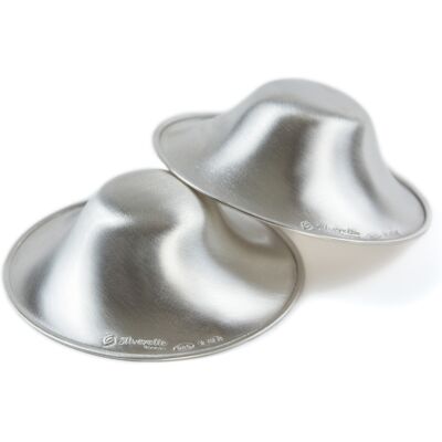 Silverette Brystknoppbeskyttere i sølv, Medium, 2 stk. Silverette Brystknoppbeskyttere i sølv, Medium, 2 stk.