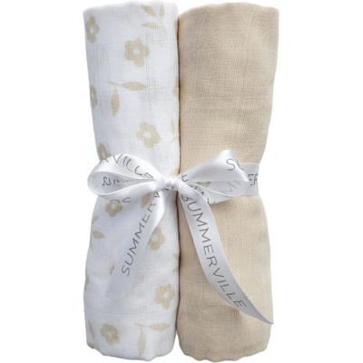 Summerville Organic Babyteppe i musselin, Beige miks, 2 stk. Summerville Organic Babyteppe i musselin, Beige miks, 2 stk.