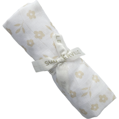 Summerville Organic Babyteppe i musselin, Beige/hvit, 1 stk Summerville Organic Babyteppe i musselin, Beige/hvit, 1 stk