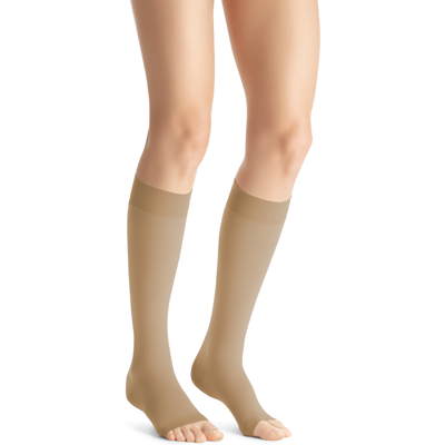 JOBST Opaque knestrømpe uten tå, Klasse 1, small, natural, 1 par JOBST Opaque knestrømpe uten tå, Klasse 1, small, natural, 1 par