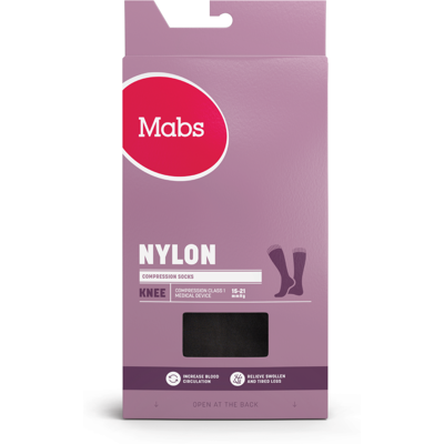 Mabs Nylon Knestrømpe Klasse 1, Medium, sort, 1 par Mabs Nylon Knestrømpe Klasse 1, Medium, sort, 1 par