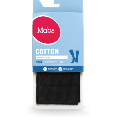 Mabs Cotton Kneestrømper Svart - Kompresjonsstrømper Mabs Cotton Kneestrømper Svart - Kompresjonsstrømper