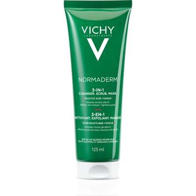 Vichy Normaderm - 3-i-1 Ansiktsrens, Maske & Skrubb - Følsom Hud Vichy Normaderm - 3-i-1 Ansiktsrens, Maske & Skrubb - Følsom Hud
