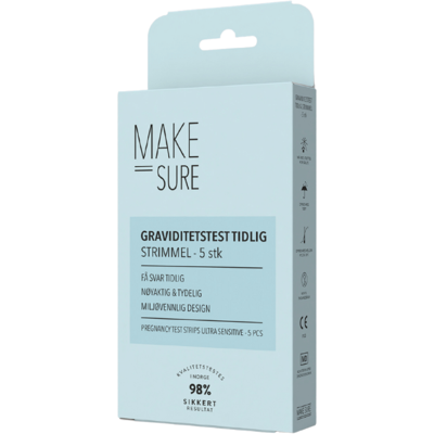 Make Sure Graviditetstest Tidlig Strimmel, 5 stk. Make Sure Graviditetstest Tidlig Strimmel, 5 stk.