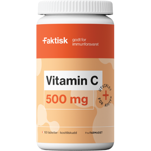 Faktisk Vitamin C 500 mg tabletter, 100 stk. Faktisk Vitamin C 500 mg tabletter, 100 stk.