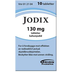 Jodix 130 mg tabletter, 10 stk. Jodix 130 mg tabletter, 10 stk.
