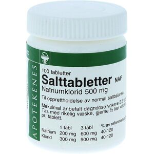 NAF Salttabletter tab 500mg, 100 stk. NAF Salttabletter tab 500mg, 100 stk.