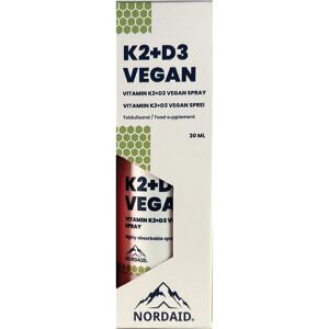 Nordaid Vitamin K2+D3 vegan munnspray, 30 ml Nordaid Vitamin K2+D3 vegan munnspray, 30 ml