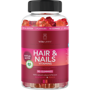 VitaYummy Hair & Nails Bringebær & Fersken - Kosttilskudd VitaYummy Hair & Nails Bringebær & Fersken - Kosttilskudd