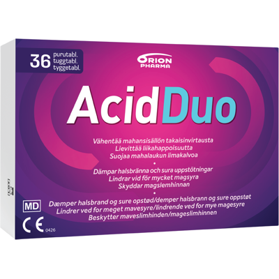 AcidDuo Tyggetabletter, 36 stk. AcidDuo Tyggetabletter, 36 stk.