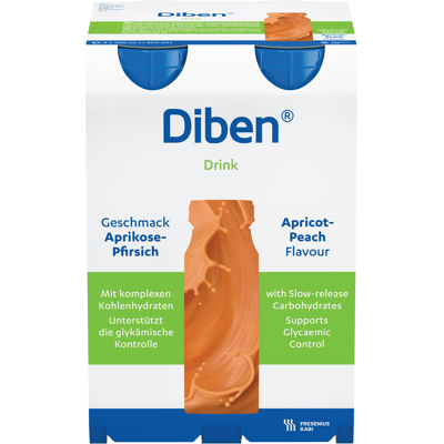 Diben Drink næringsdrikk, Aprikos/fersken, 4x200 ml Diben Drink næringsdrikk, Aprikos/fersken, 4x200 ml