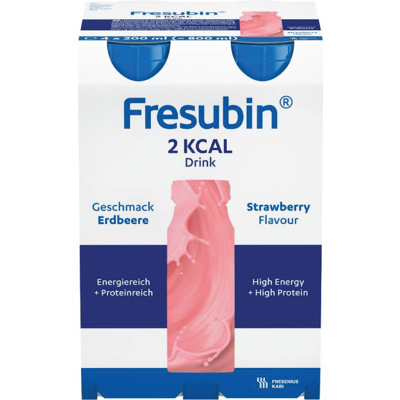 Fresubin 2 kcal Drink næringsdrikk, Jordbær, 4x200 ml Fresubin 2 kcal Drink næringsdrikk, Jordbær, 4x200 ml