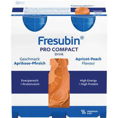 Fresubin Pro Compact Drink næringsdrikk, Aprikos og fersken, 4x125 ml Fresubin Pro Compact Drink næringsdrikk, Aprikos og fersken, 4x125 ml